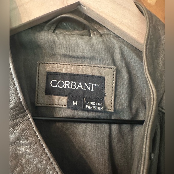 Corbani Womens Asymmetrical Leather Jacket – Genuine Lambskin Leather -Med-Taupe - Picture 3 of 9